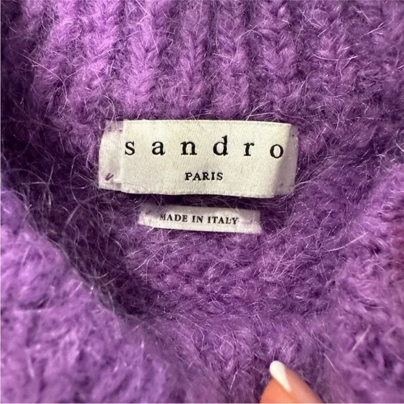 Sandro Paris - Mohair Oversize Sweater In Violet 
size 1 - Picture 4 of 9